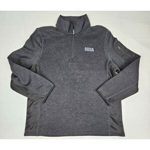 NRA Jacket Pullover‎ Mens Size XL. 1/4 Zip Fleece Inside Gray/Black.